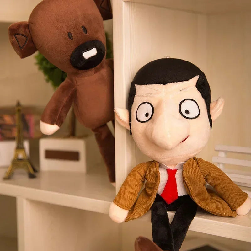 Urso de pelúcia Mr. Bean, boneco de pelúcia de desenho animado de comédia, boneco de pelúcia fofo de bebê, mini travesseiro decorativo, presentes macios para crianças!