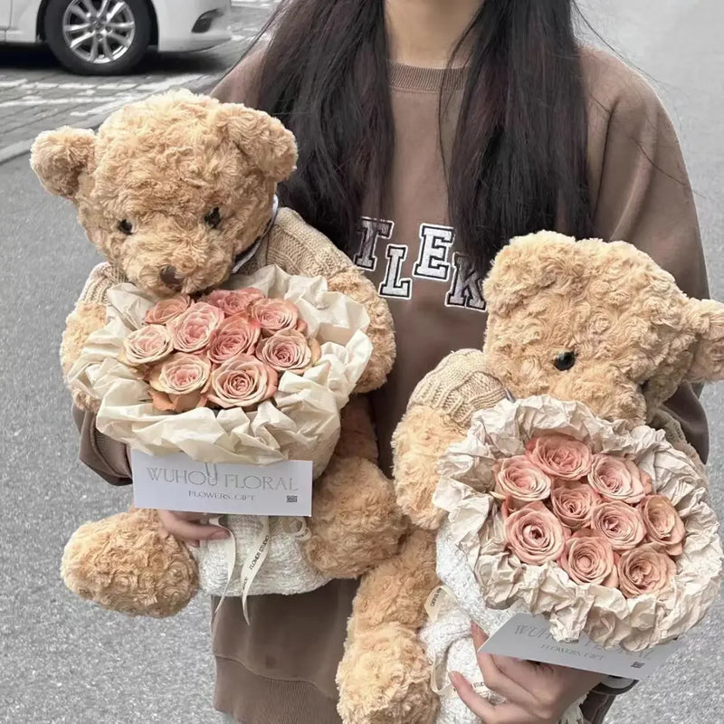 Urso de pelúcia da moda, suéter, boneco de urso, boneco de urso cavalheiro.