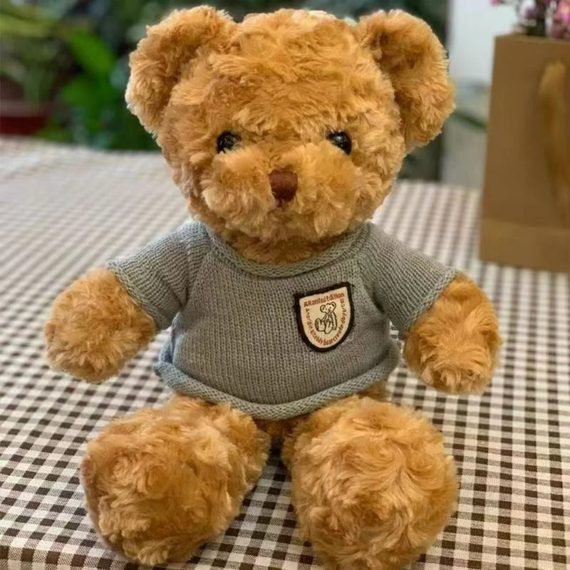Urso de pelúcia 30cm vestindo suéter