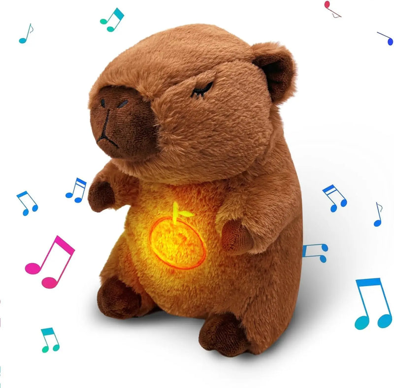 Capivara de pelúcia, que respira, companheiro de sono para bebês.